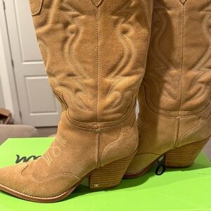 Sam Edelman Camel Suede Heeled Boots